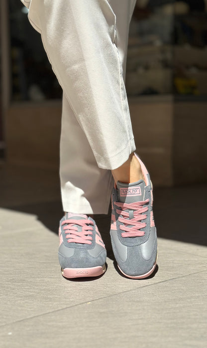 Baskets BACK70 BARKLEY gris et rose Femme