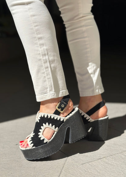 Nu-pieds à plateforme MOU noir femme