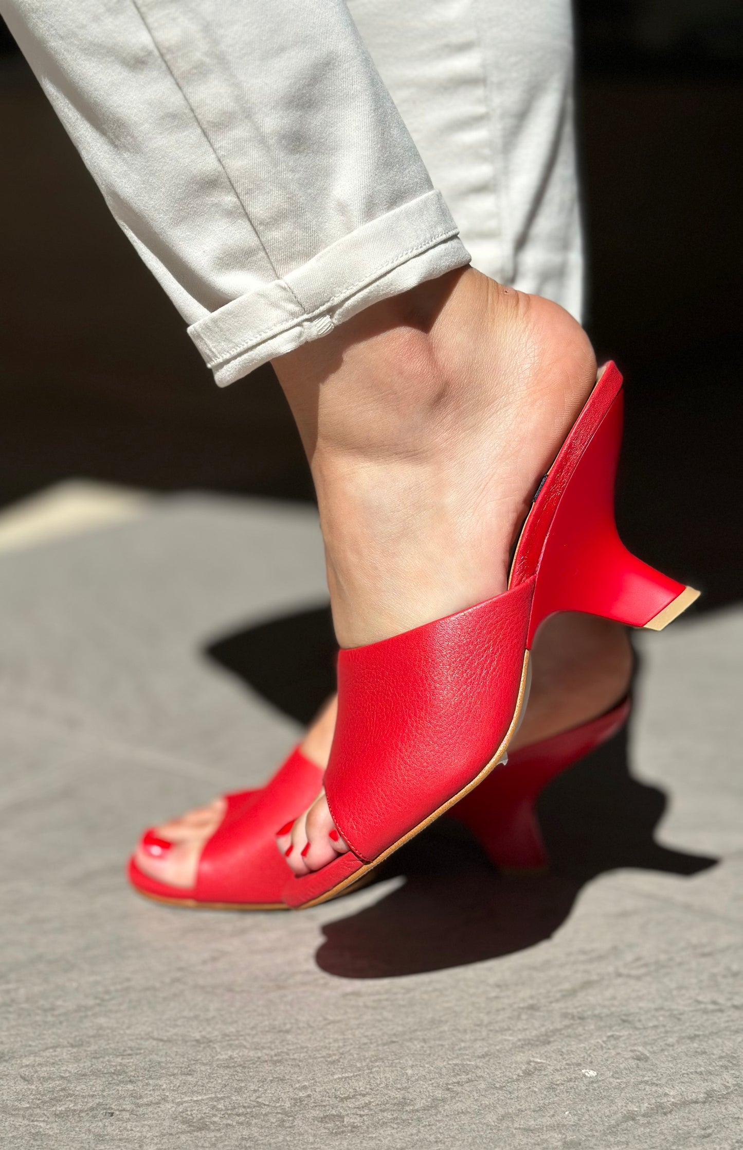 Mules à talons Angel Alarcon rouge femme