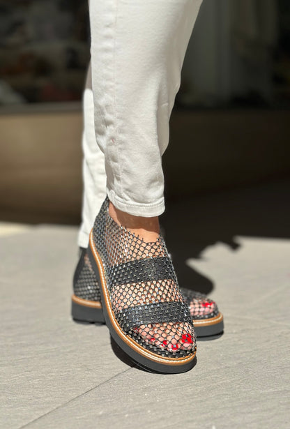 Nu-pieds FRU.IT noir cristaux femme