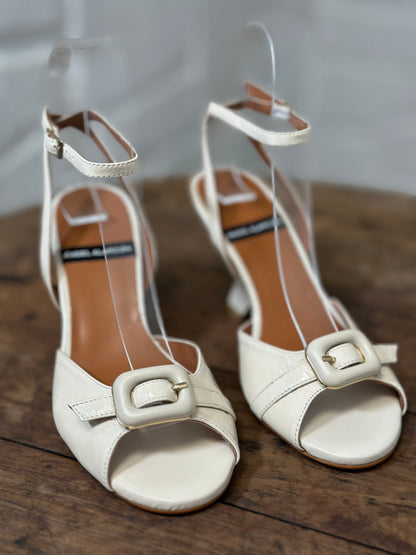 Nu-pieds à talons Angel Alarcon blanc cassé femme