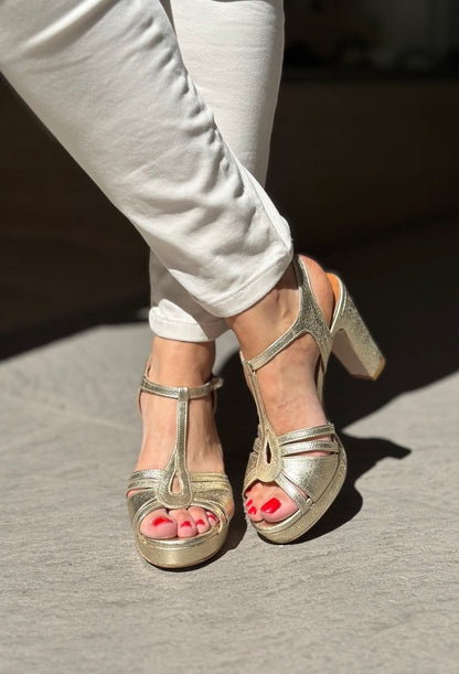 Nu-pieds à talons LES VENUES dorés Femme