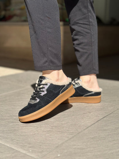 Baskets mules SJ FEMME Noir et doré