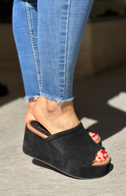 Nu-pieds compensés CAFE NOIR Noir femme