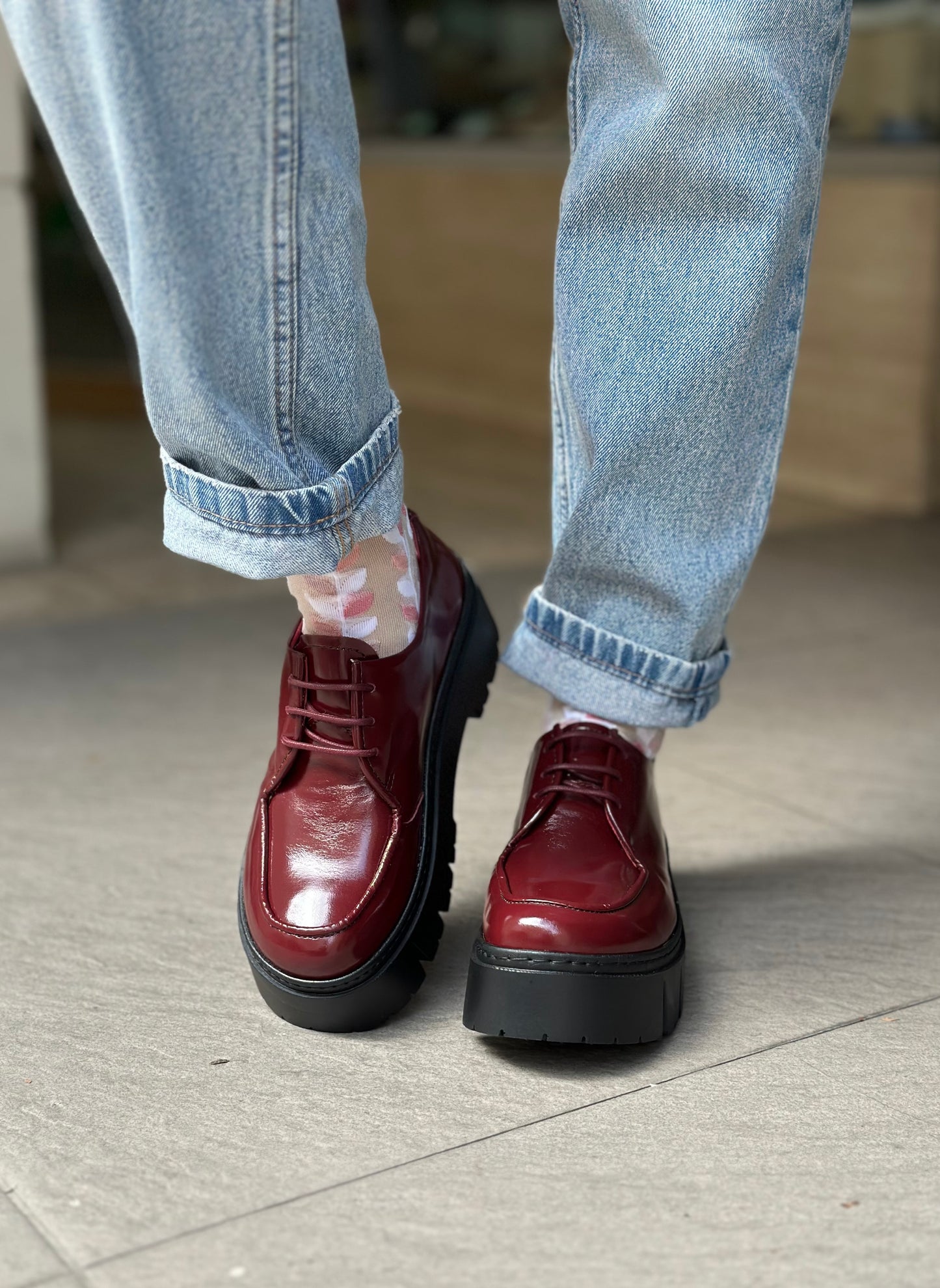 Mocassins THE ART COMPAGNY 1764 bordeaux femme