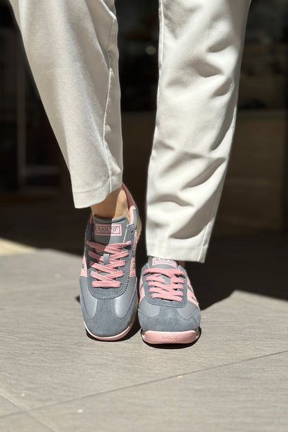 Baskets BACK70 BARKLEY gris et rose Femme