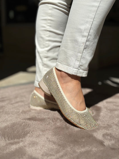 Ballerines FRU.IT beige cristaux femme