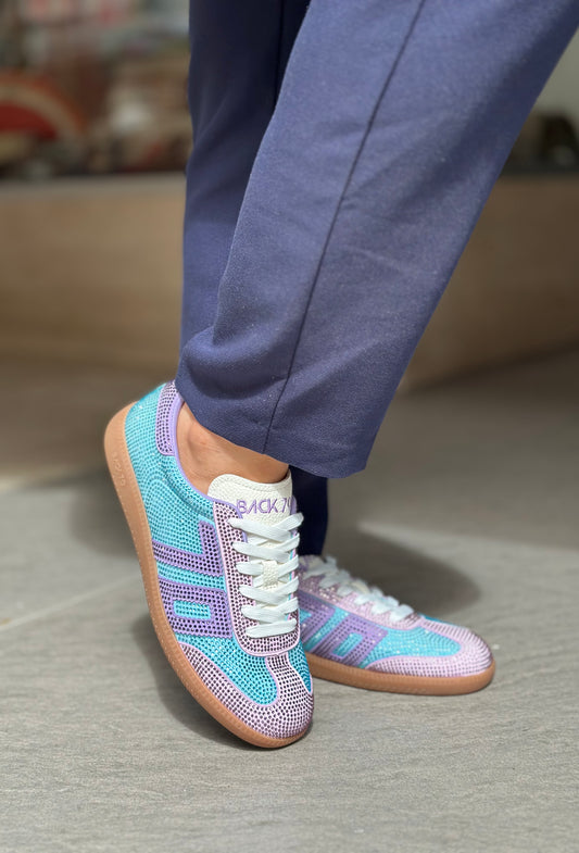 Basket BACK 70 STRASS CLOUD bleu/violet Femme