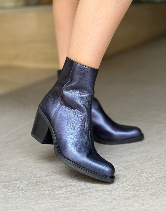 Bottines NGY LAMINADO BLEU femme