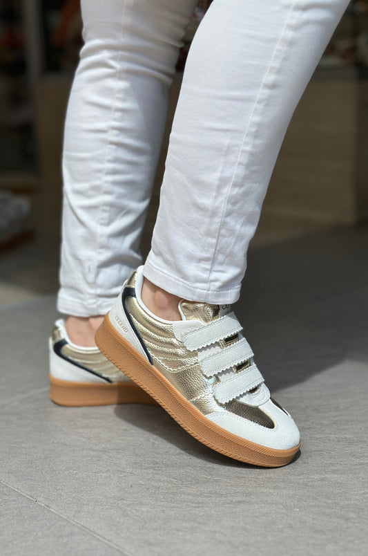 Baskets SJ FEMME Doré et blanche