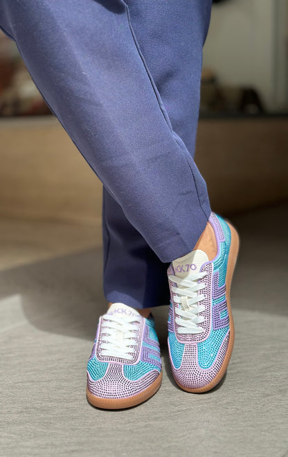 Basket BACK 70 STRASS CLOUD bleu/violet Femme