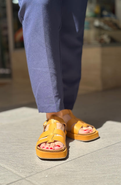 Nu-pieds PALOMITAS by PALOMA BARCELO ocre jaune femme