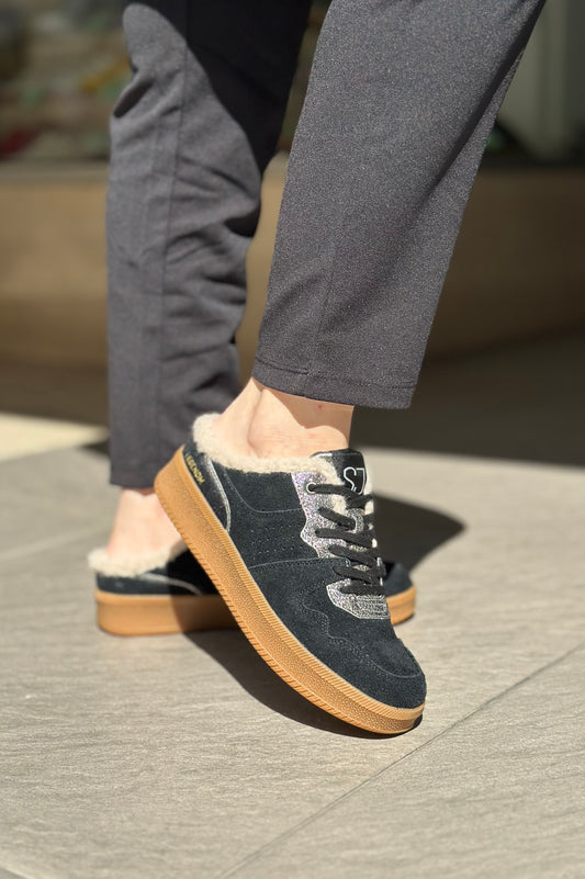 Baskets mules SJ FEMME Noir et doré