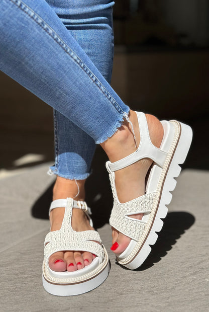 Nu-pieds CAFE NOIR blanc femme