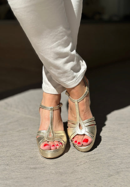 Nu-pieds à talons LES VENUES dorés Femme