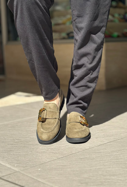 Mocassins SOFTWAVES kaki femme