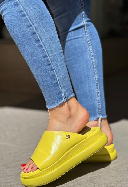 Nu-pieds plateforme CAFE NOIR Jaune femme