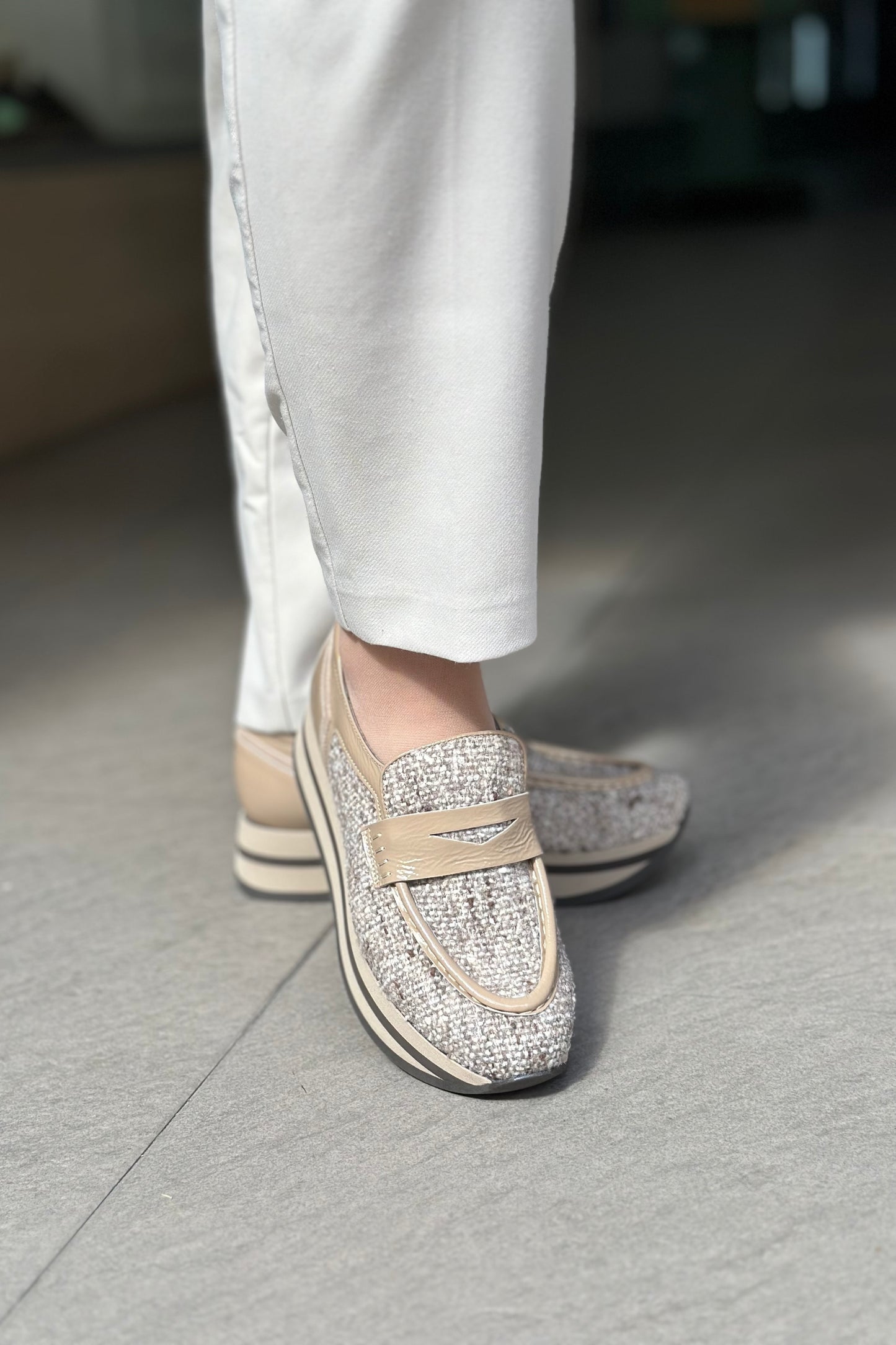Mocassins à plateformes SOFTWAVES beige femme