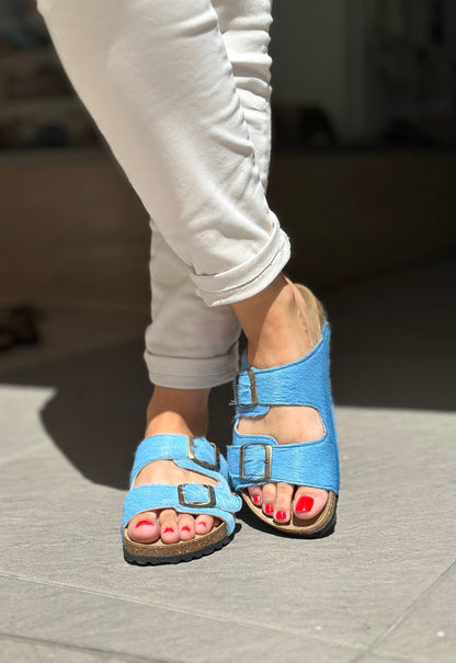 Nu-pieds CUBANAS Poilus BLEU femme