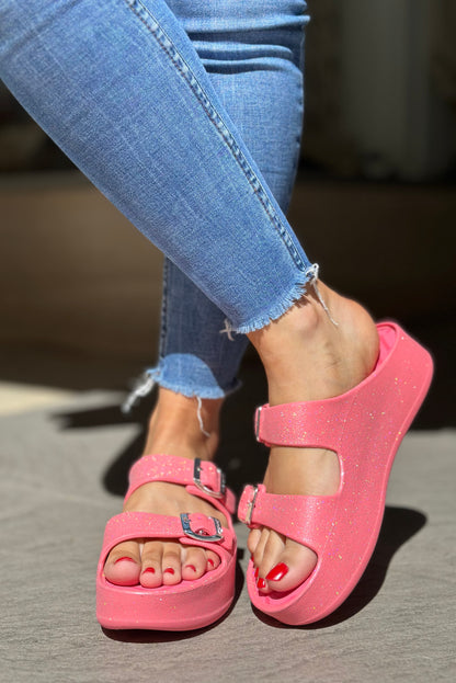 Nu-pieds LEMON JELLY rose à paillettes femme