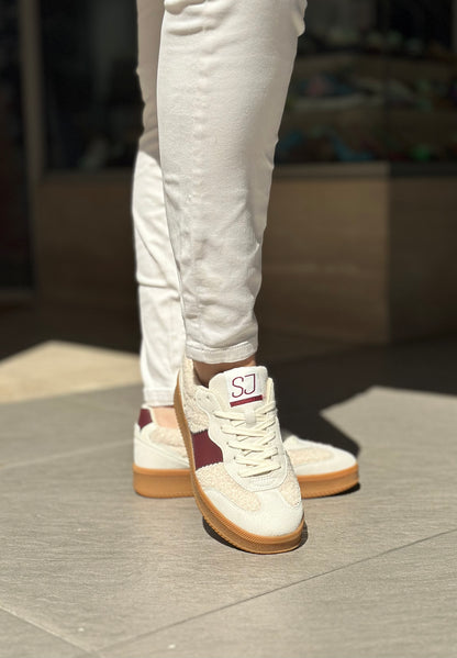 Baskets SJ FEMME Beige et bordeaux