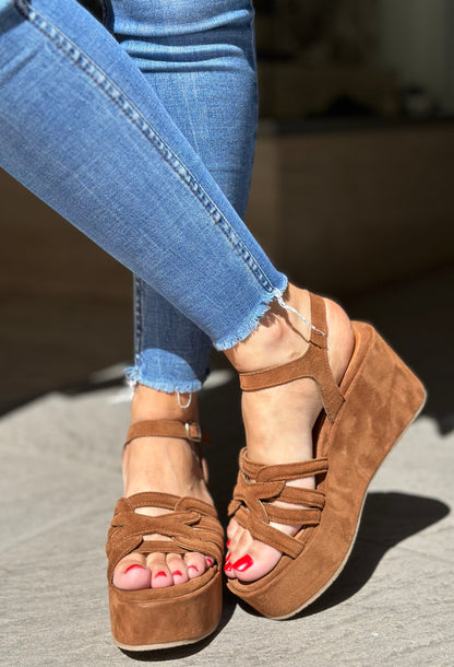 Nu-pieds compensés CAFE NOIR Marron femme