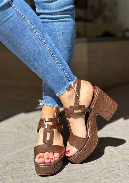 Nu-pieds à talons CAFE NOIR Marron femme