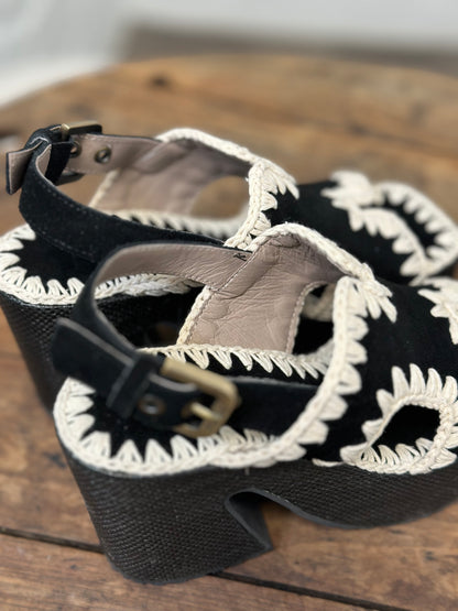 Nu-pieds à plateforme MOU noir femme