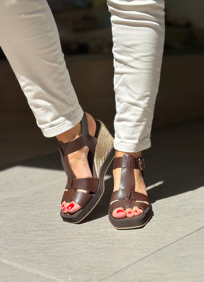 Nu-pieds compensés PALOMITAS by PALOMA BARCELO Marron femme