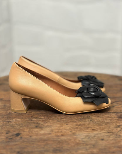 Ballerines à talons Angel Alarcon camel/noir femme