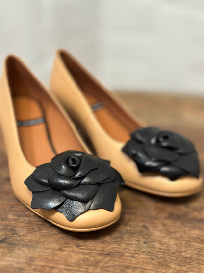 Ballerines à talons Angel Alarcon camel/noir femme
