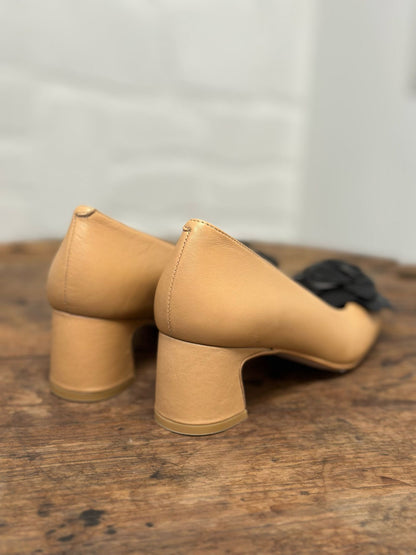 Ballerines à talons Angel Alarcon camel/noir femme