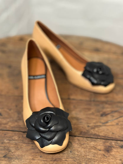 Ballerines à talons Angel Alarcon camel/noir femme