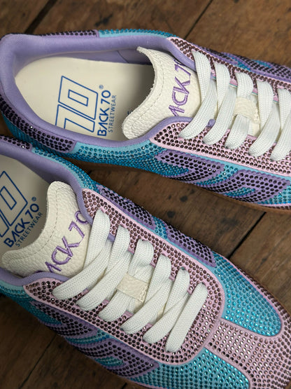 Basket BACK 70 STRASS CLOUD bleu/violet Femme