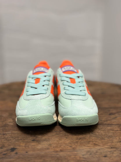 Baskets BACK 70 BARKLEY Vert clair/Croco orange Femme