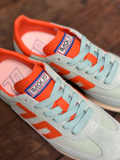 Baskets BACK 70 BARKLEY Vert clair/Croco orange Femme