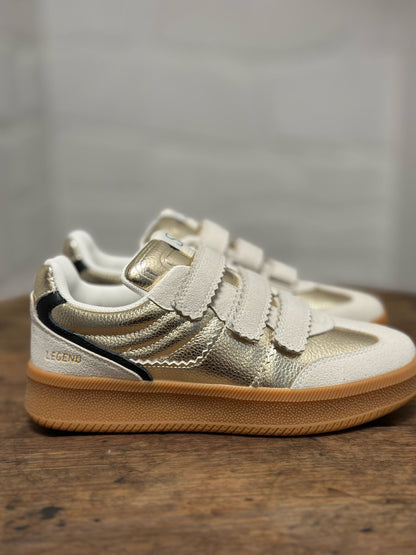 Baskets SJ FEMME Doré et blanche