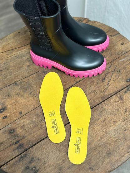 Bottes de pluie CATHERINE 01 Noir et Rose LEMON JELLY