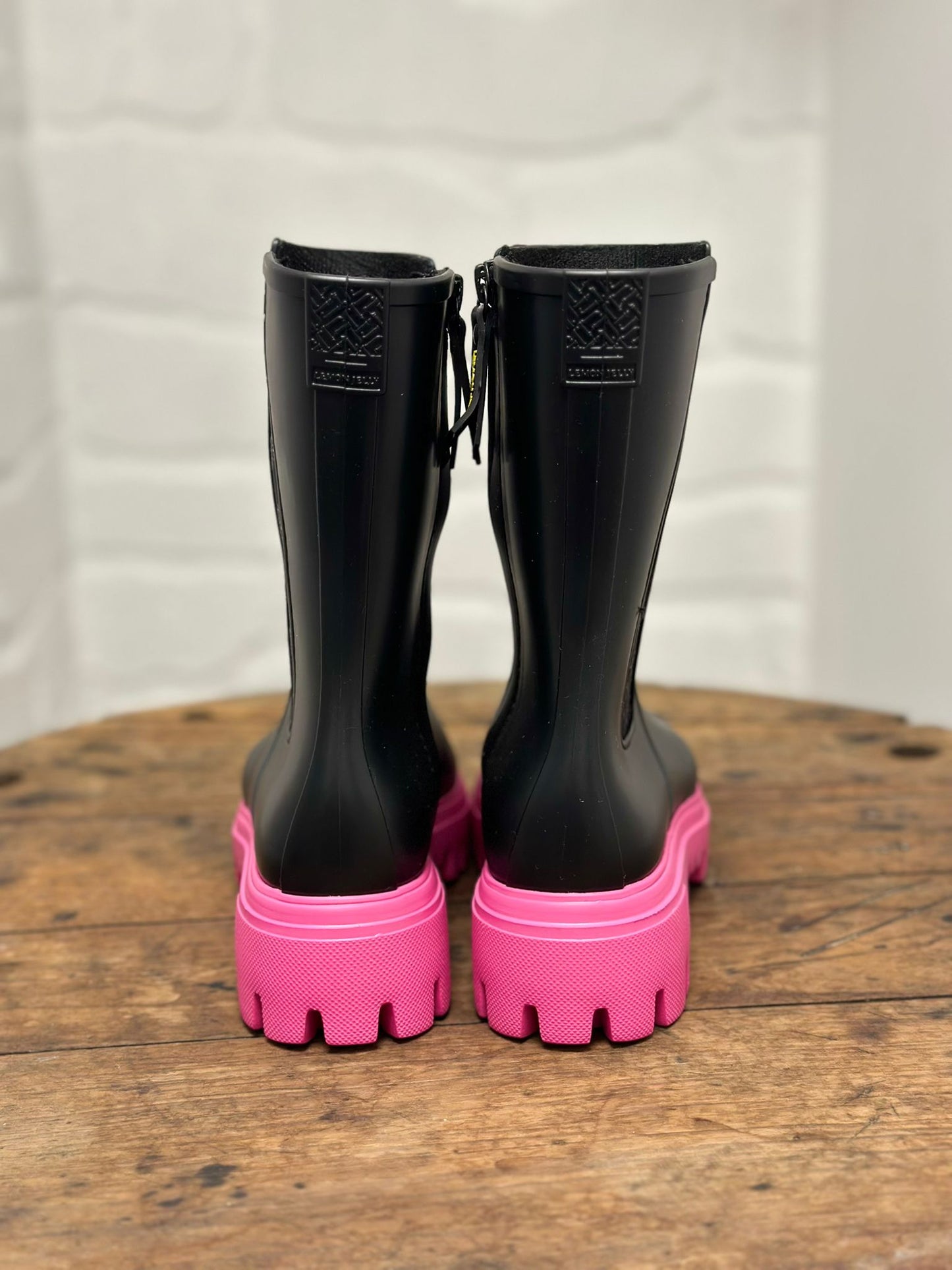 Bottes de pluie CATHERINE 01 Noir et Rose LEMON JELLY
