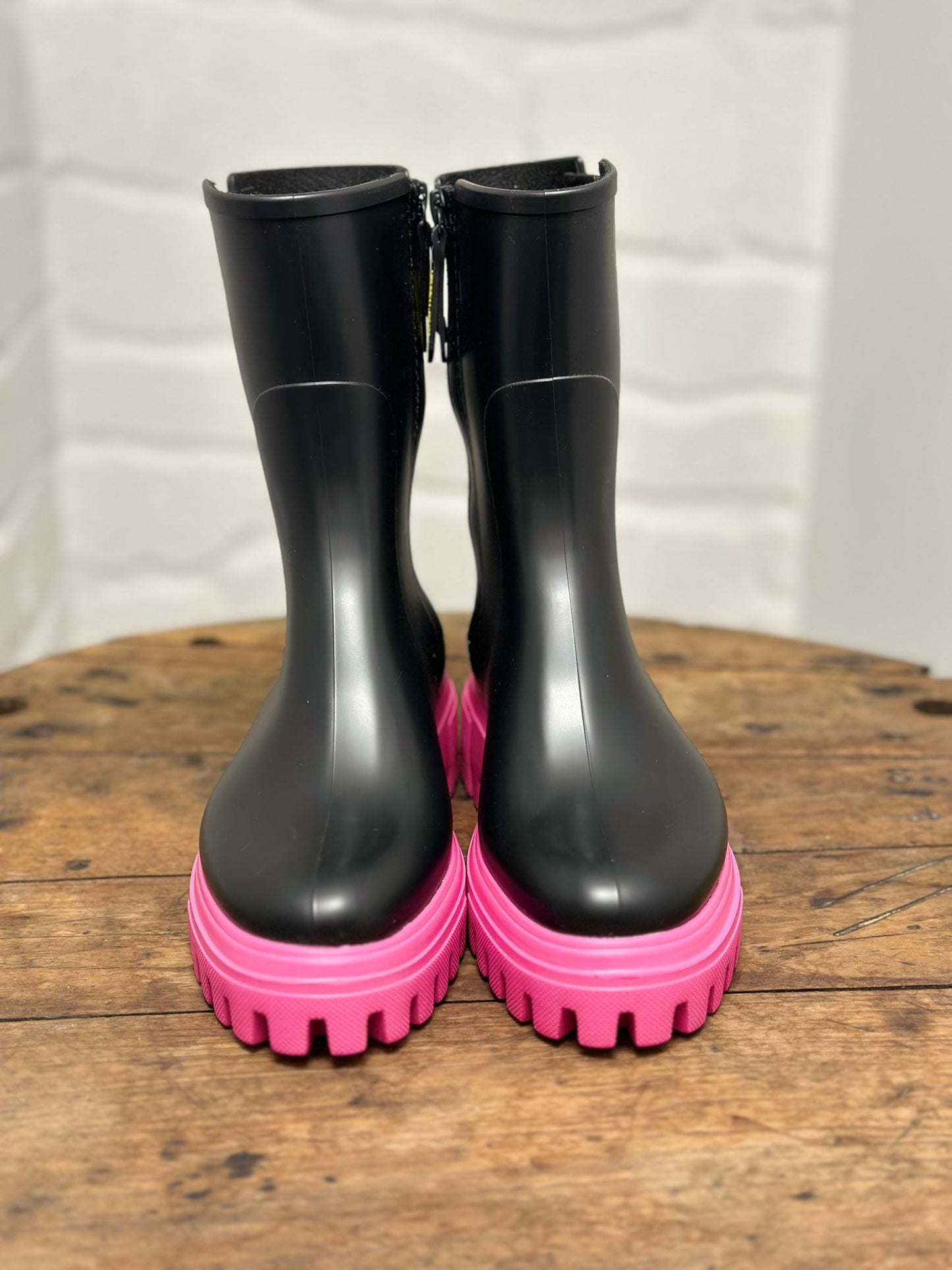 Bottes de pluie CATHERINE 01 Noir et Rose LEMON JELLY
