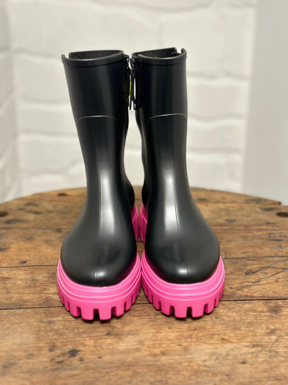 Bottes de pluie CATHERINE 01 Noir et Rose LEMON JELLY