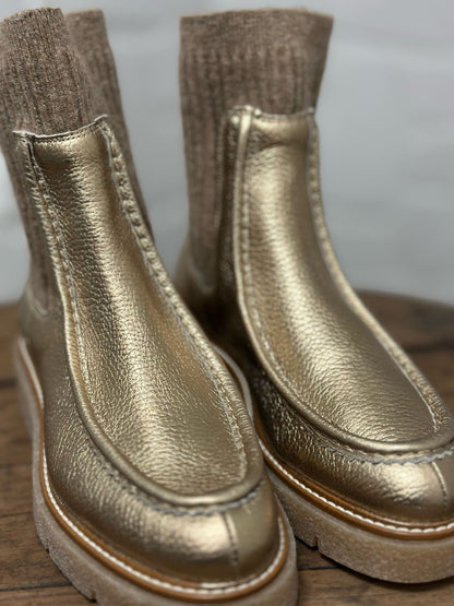 Bottines plates NUCLEO PELTRO 26251 Doré Week end by PEDRO MIRALLES