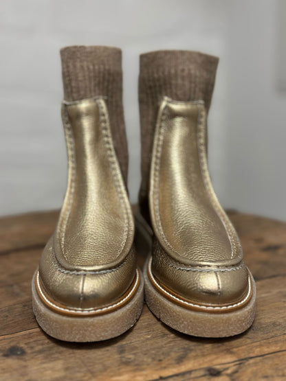 Bottines plates NUCLEO PELTRO 26251 Doré Week end by PEDRO MIRALLES