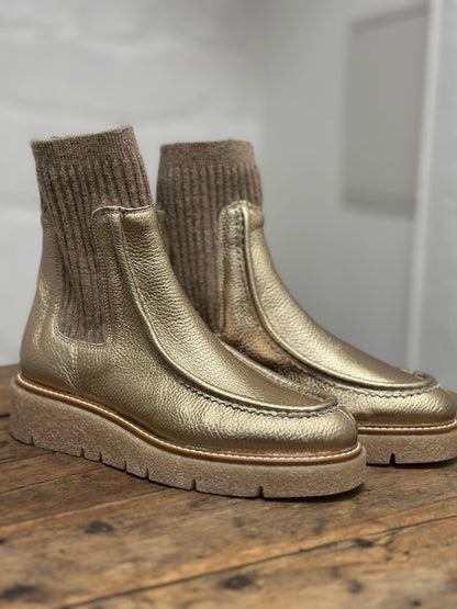 Bottines plates NUCLEO PELTRO 26251 Doré Week end by PEDRO MIRALLES