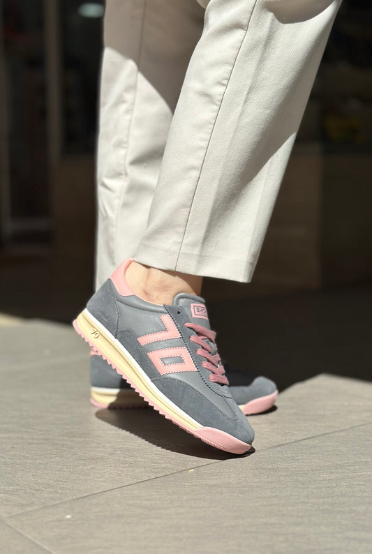 Baskets BACK70 BARKLEY gris et rose Femme
