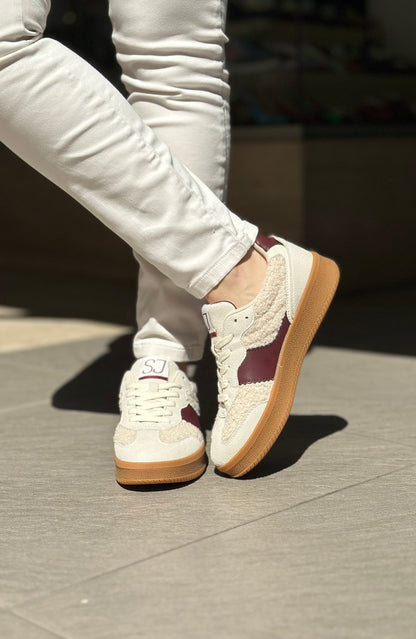 Baskets SJ FEMME Beige et bordeaux