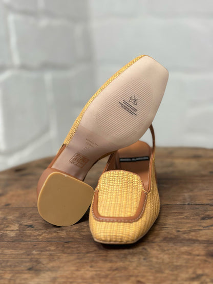 Slingback Angel Alarcon Camel rafia femme