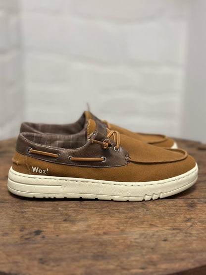 Chaussures bateau WOZ Camel et marron homme