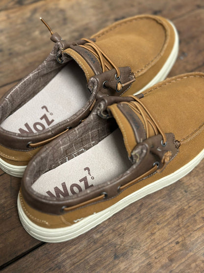 Chaussures bateau WOZ Camel et marron homme