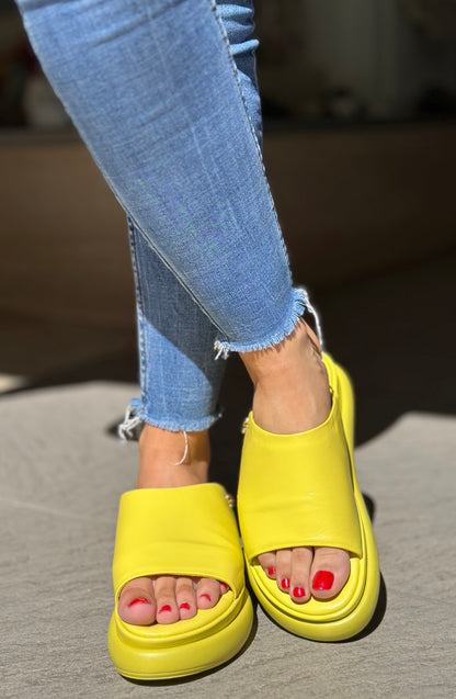 Nu-pieds plateforme CAFE NOIR Jaune femme